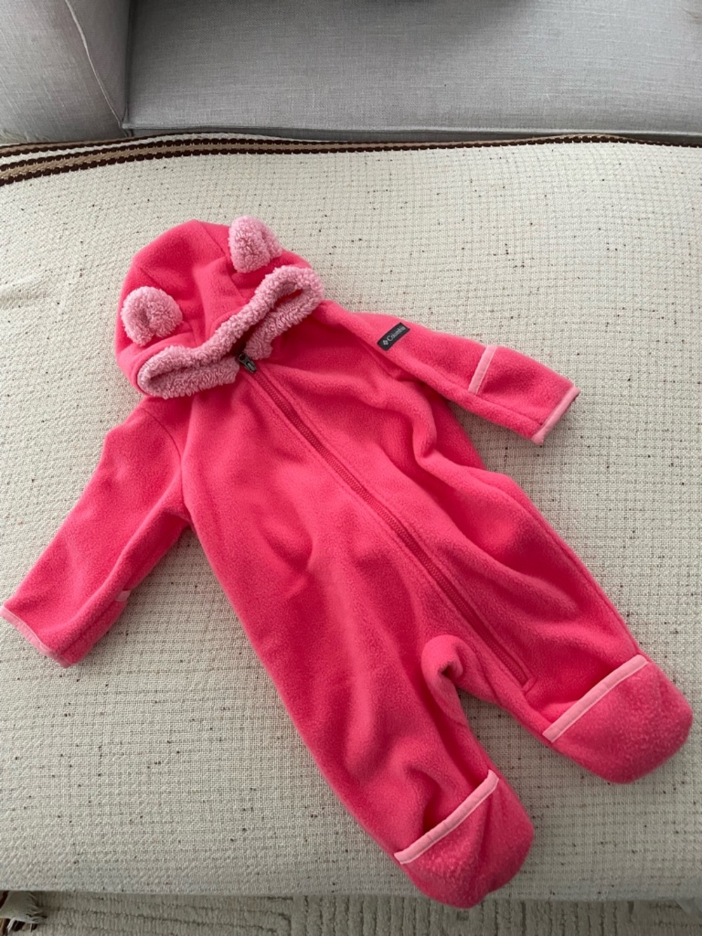 Columbia pink soft baby outdoor jacket suit